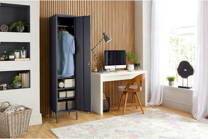 MMT Furniture Metal Locker Cabinet with Lockable Storage Cabinet Slim One Door (Grey, 180cm) - QUORE