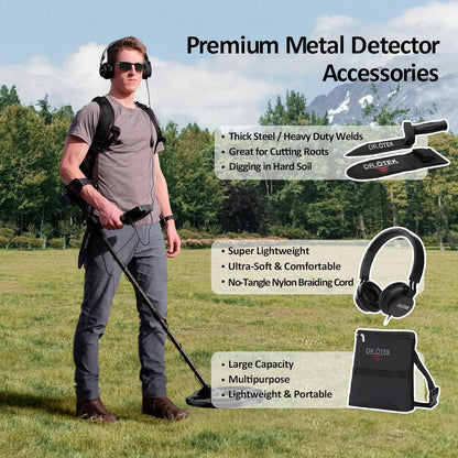 Metaaldetector voor Volwassenen en Kinderen – Gouddetector – Metaalzoeker – Schatzoeker – Metaal Detector – 25 cm IP68 Waterdichte Zoekspoel – Verstelbare Steel 100-123 cm