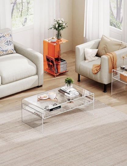 Acryl Salontafel, Transparant Helder Acryl Tafel (Transparant, 50 cm)