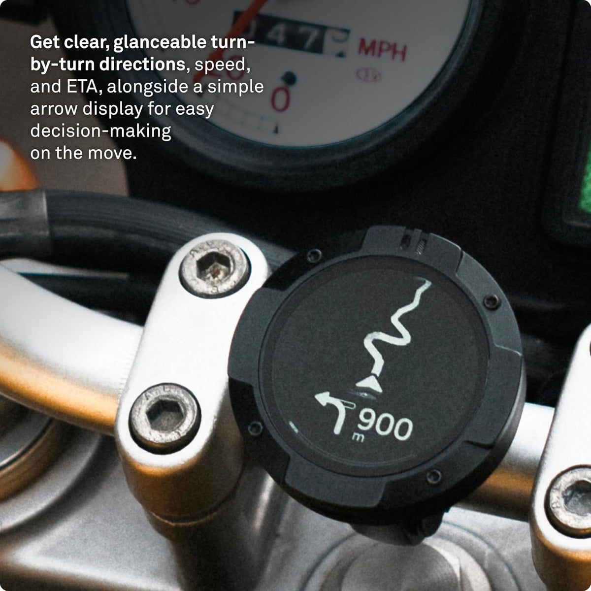 Beeline Moto II - Next Gen GPS Tracker voor motorfietsen | Compact ontwerp, waterdicht gebouwd, eenvoudig display en 14 uur batterij |Handschoenvriendelijk motornavigatiesysteem Perfect voor avontuur
