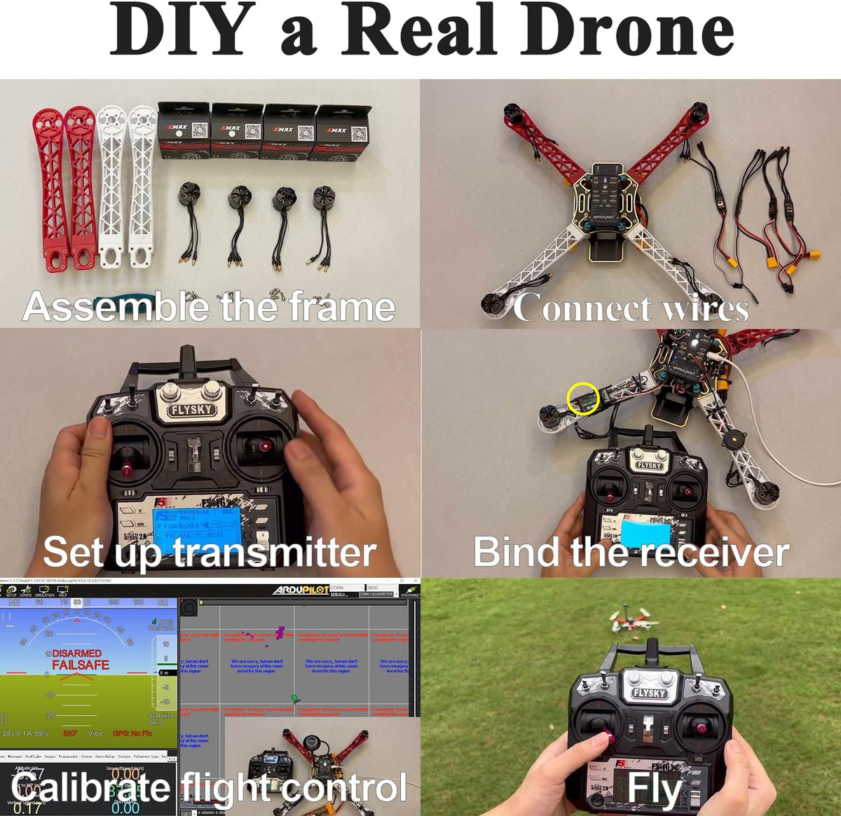 HAWK’S WORK F450 Drone bouwpakket, Frame + Pixhawk + GPS + Vermogensmodule + ESC + Brushless Motor + Prop + Batterij + Toebehoren + Gildeboek & Video (Set B)