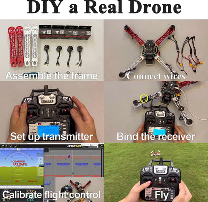 HAWK’S WORK F450 Drone bouwpakket, Frame + Pixhawk + GPS + Vermogensmodule + ESC + Brushless Motor + Prop + Batterij + Toebehoren + Gildeboek & Video (Set B)