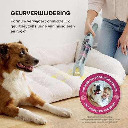 Shark StainForce snoerloze vlekkenverwijderaar, lichtgewicht en draagbare vlekkenverwijderaar voor tapijten, bekleding, trappen, auto's, met opvangbak, accessoires en 2x reinigingsoplossing, HX100EUCP