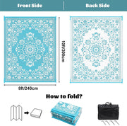 Buiten Vloerkleed - Buitenkleden - Buitentapijt - Opvouwbaar - UV-bestendig - Waterdicht - Omkeerbaar - Buitenmatten - voor Buiten - Balkon - Strand - Picknick -Terras - Rechthoekig - 240 x 300 cm - Grijs