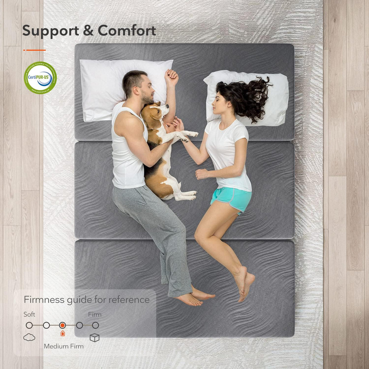 Opvouwbare Matras – Vouwmatras – Schuimmatras – Guestbed – Slapen Matras – 140 x 190 cm – 10 cm Dikte met Gelschuim – Inclusief Draagtas