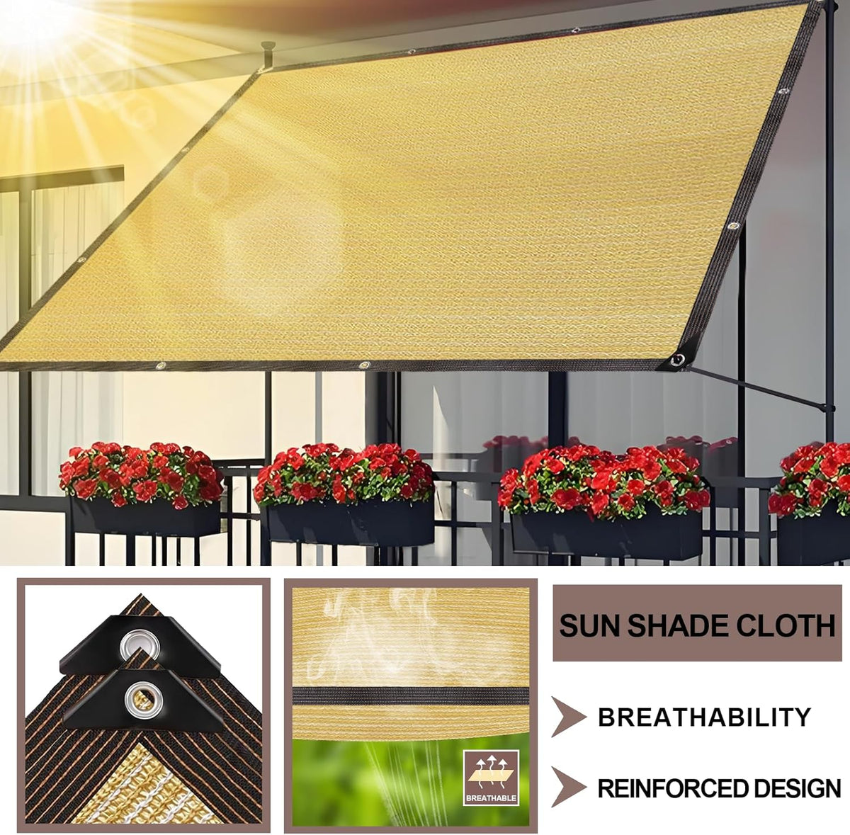 Rechthoekig zonnezeil, zonwering, weerbestendig, 90% schaduwnet voor tuin, broeikas, patio, terras en camping