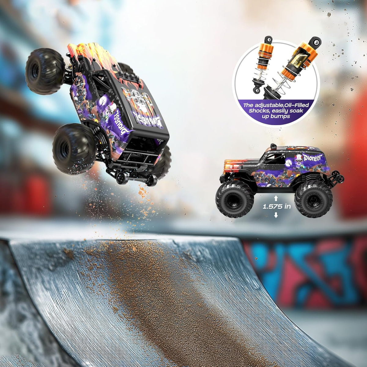 1/14 Brushless RC Auto – RC Wagen – RC Truck – RC Modelauto – RC Buggy – 70 km/u Topsnelheid – Olie Schokdempers - QUORE