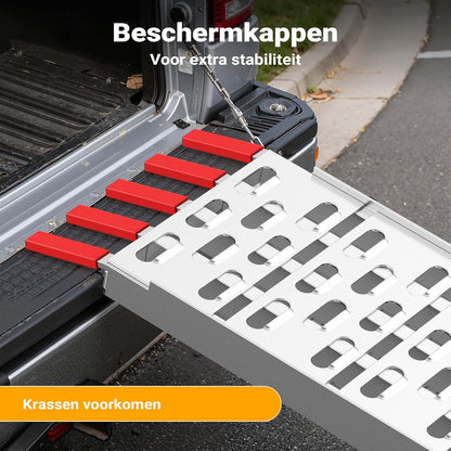 Oprijplaat aluminium opvouwbaar – 226 cm 410 kg – motoroprijplaat oprijsteun oprijplank