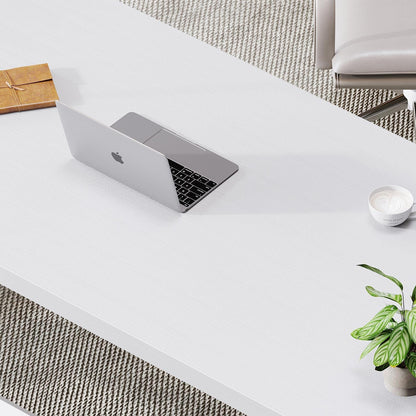 LVB Computer Tafel Lange Industriële Home Office Desk voor Student Grote Metalen Schrijven Studie Werk Desk Farmhouse Executive Gaming Computer Tafel voor Slaapkamer Woonkamer Wit