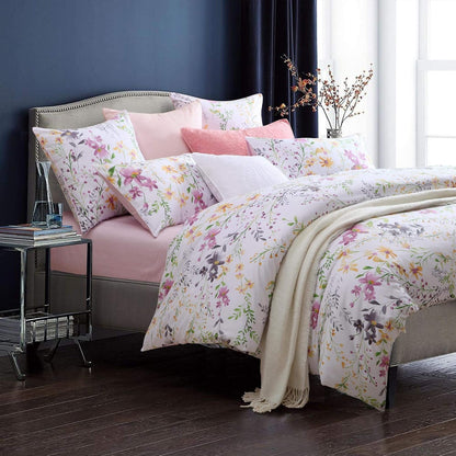 Brandream Garden Style Floral Dekbedovertrek Queen Size Set Roze Grijs Groene Takken Bloem Blad Print Dekbedovertrek Beddengoed Set Omkeerbaar Paars Beddengoed Collectie 1 Dekbedovertrek met 2