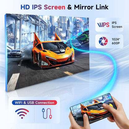 2G + 32G autoradio 1 Din met Carplay Android Auto draadloos, 6,9 inch touchscreen stereo auto ondersteuning Bluetooth 5.0 Radio FM RDS GPS Wi-Fi Mirror Link USB/Type-C achteruitrijcamera