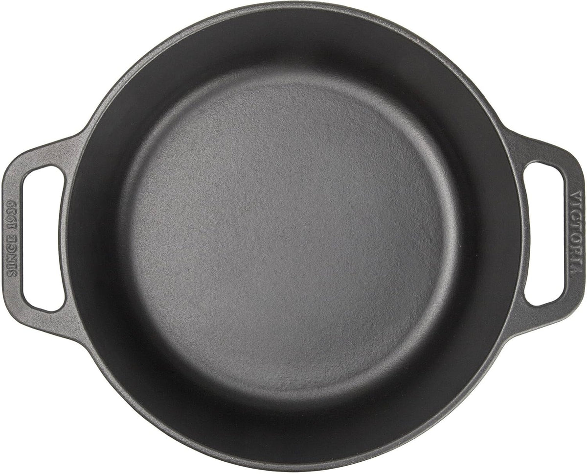 Victoria Dutch Oven Inductie Geëmailleerd Gietijzer 29cm, Cocotte 6,6L, PTFE en PFOA vrij, Geschikt voor Vuur, Barbecue, Oven, Kookplaat, Keramische kookplaat, Gas