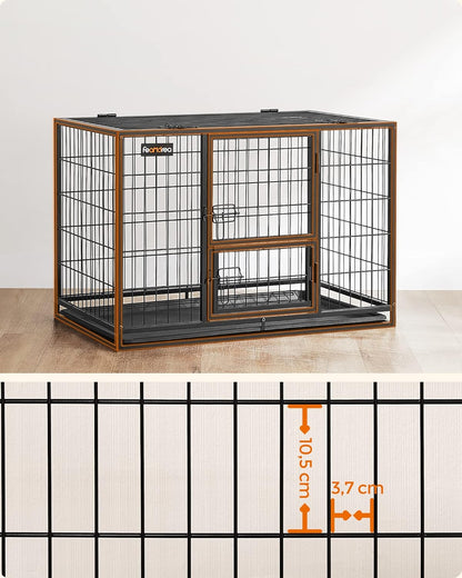 Hondenbench – Hondenkooi – Hondenbox – Hondenhok – Hondenren – Met Dubbele Deuren – Stabiele Metalen Constructie 122x75,5x80,5 cm