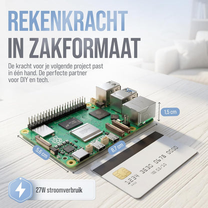 Raspberry Pi 5 8 GB Starter Kit | 128 GB Edition | Officiële USB-C 27W voeding | Officiële behuizing met ventilator | 4K Micro HDMI-kabel 1m | koellichaam