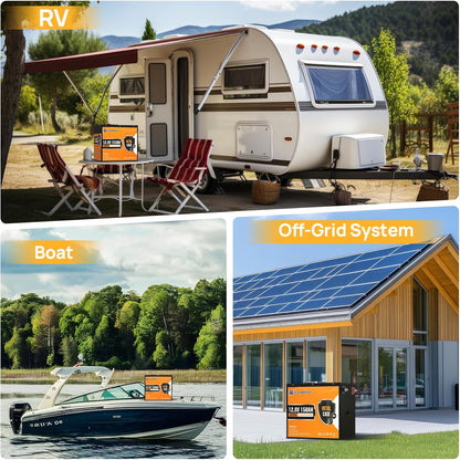 Li-ion accu – Lithium accu – LiFePO4 batterij – Camper accu – 12,8V 150Ah Bluetooth – Koudetemperatuurbescherming – 15.000 laadcycli – 1920Wh capaciteit