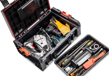 Stabiele Werkplaatswagen Met Wielen En Lade – Werkplaatswagen – Rolbox – Gereedschapskoffer – Mobiele Werkplaatskoffer – 3 Laden Met Metalen Telescopische Rails – Telescopische Aluminium Handgreep