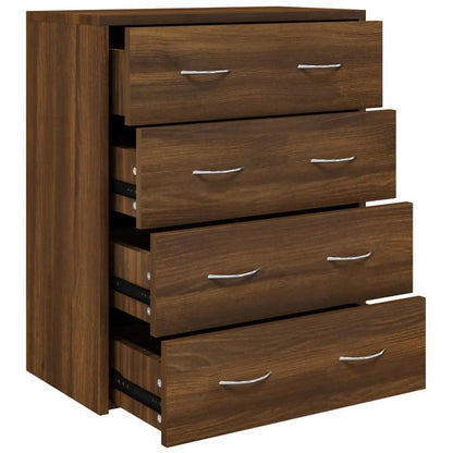 Ladekast – Ladenkast – Kommode – Opbergkast – Bruin – 4 Lades – Compact Formaat 60x30,5x71 cm – Hout & Metaal