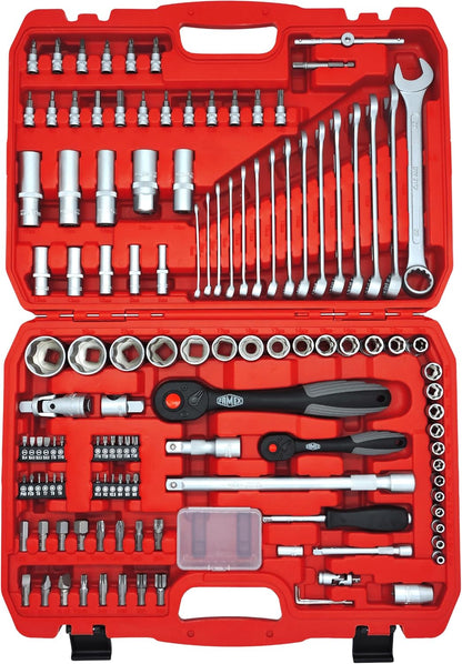 FAMEX 419-43 Professionele aluminium gereedschapskoffer, 191-/275-delig, met omvangrijke gereedschapsset en steeksleutelset 4-32 mm