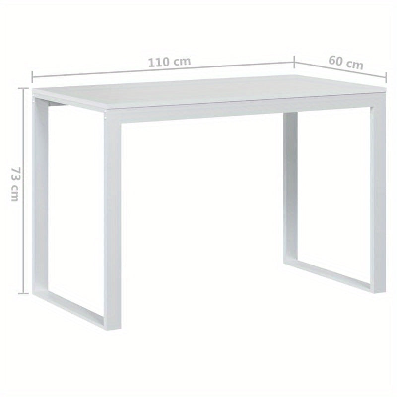 Computer Desk Measuring 110X60X73 Cm Made of White Particle Board, Composite Wood, Smooth, Moisture-Resistant, Anti-Warping, Anti-Cracking; This Desk Is a Perfect Addition to Your Home, Office, Study, Bedroom, Or Living Room.