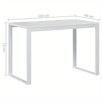 Computer Desk Measuring 110X60X73 Cm Made of White Particle Board, Composite Wood, Smooth, Moisture-Resistant, Anti-Warping, Anti-Cracking; This Desk Is a Perfect Addition to Your Home, Office, Study, Bedroom, Or Living Room.