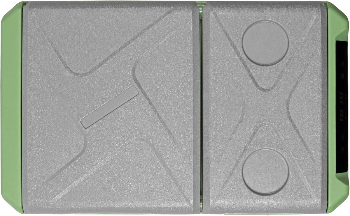 Steamy-E Single Zone 45, Elektrische Compressor Koelbox met twee compartmenten, 32 Liter, Grijs, 12V/230V, voor vriezen en koelen van -20 tot +20, ideaal voor op de camping