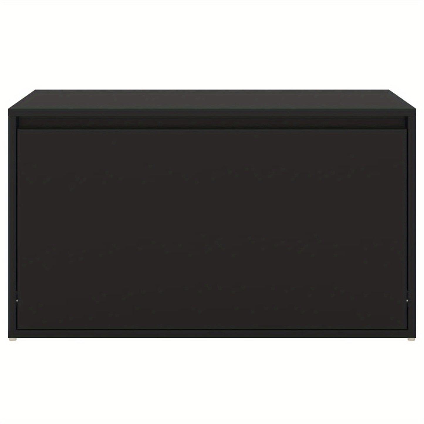 Halbank – Opbergbank – Schoenenbank – Zitbank – Bank Met Ottoman – Modern Zwart Gelakt Spaanplaat – Compact Formaat 78,7x40x45 cm