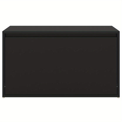 Halbank – Opbergbank – Schoenenbank – Zitbank – Bank Met Ottoman – Modern Zwart Gelakt Spaanplaat – Compact Formaat 78,7x40x45 cm