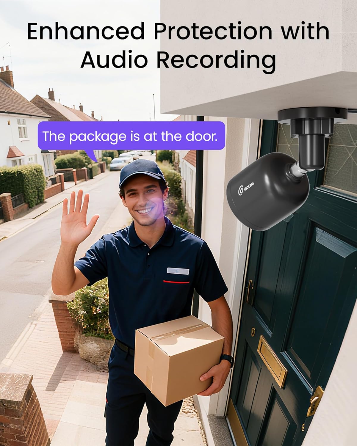 Loocam 2-pack 4K 8MP Add-on PoE CCTV-camera met Mens/Voertuigdetectie, IR Nachtzicht, Alarm Push, Werkt ALLEEN met PoE NVR-systeem
