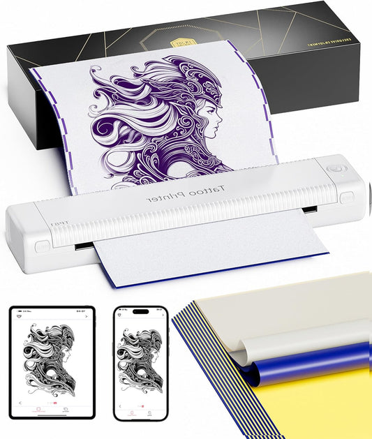 Tattoo Stencil Printer – Tattoo Printer – Sjabloonprinter – Tattoo Transfer Printer – Tattoo Overzetprinter – Anti-Kreuk Technologie – Bluetooth & USB Connectie
