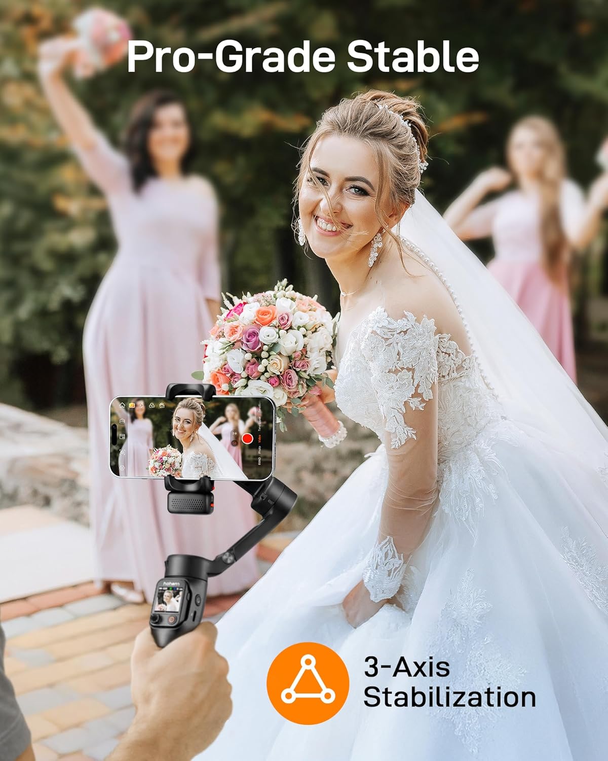 hohem iSteady V3 Ultra Smartphone Gimbal, iPhone Gimbal met 360° Follow, Multimodale AI Tracker, 1,22" Touchscreen & Opvouwbaar Ontwerp, iSteady 9.0 Telefoonstabilisator voor Filmen
