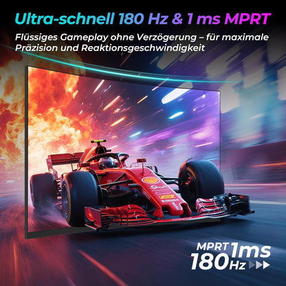 LC-Power LC-M27FC Gaming Monitor 27 inch Curvo, FHD 1920x1080, 180 Hz, 1ms MPRT, VA Panel Ultra Rapid, 123,1% sRGB, HDR, AMD FreeSync, hellingshoek verstelbaar, HDMI 2.0/DP1.4, VESA 100x100