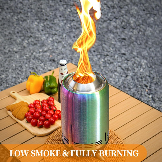 Vuurschaal - Vuurkorf - Vuurplaats - Tafelvuur - Tafelblad - Draagbaar - Pellet - Wood - Brandstof - Lichte - Duurzame - Marshmallow-roosterstokjes - met Draagtas - voor Buiten - Camping - Vis - Wandelen - RVS - 16.3 x 30.6 cm - Metaalverloop