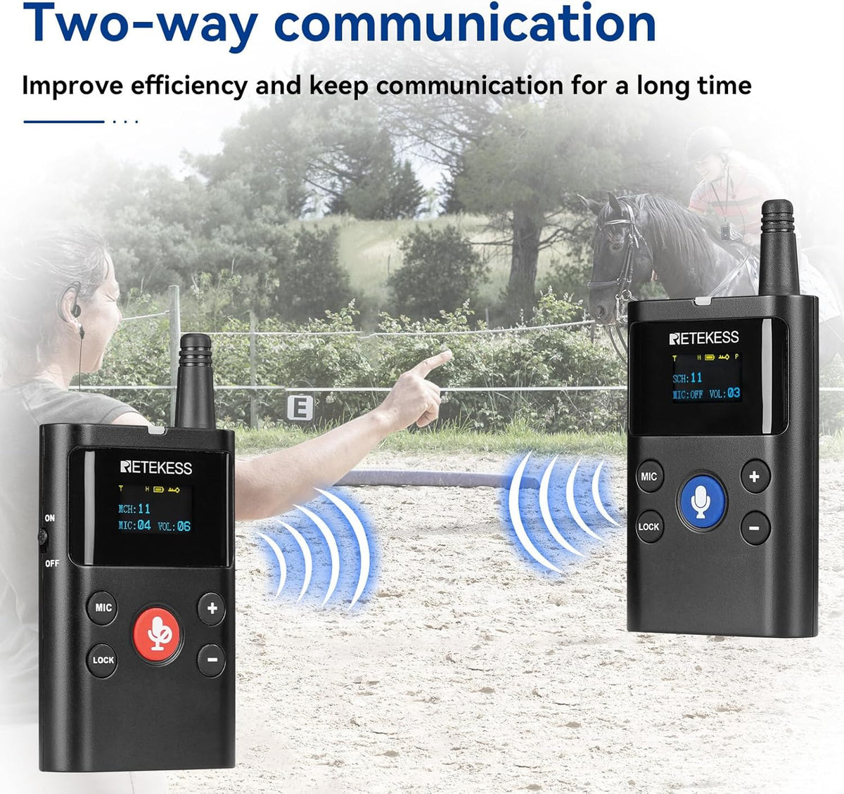 Draadloos Communicatiesysteem – Intercom – Tourguide Systeem – Communicatieset – Set Met 1 Zender En 1 Ontvanger – Tweerichtingscommunicatie – Bereik Tot 280 Meter Buitenshuis