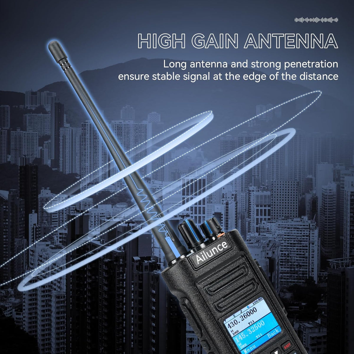 Retevis Ailunce HD2 Ham Radio, HD1, DMR Radio, draadloze 5.0, Dual Band Walkie Talkie, IP67 waterdicht, 3200mAh batterij, lange afstand amateur radio voor nood Rescue, Ham Event (1 stuks) (Met GPS)