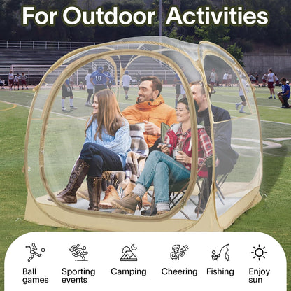 EighteenTek Sporttent - Instant Tent Shelter - Outdoor Bubble Tent 1-6 Persoon - Regentent Camping Zonoverkapping Pop Up - Helder, Patent Beschermd Ontwerp