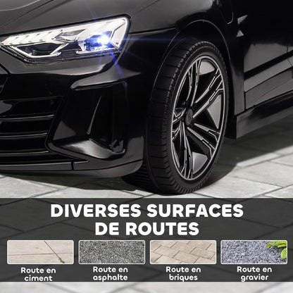 HOMCOM Elektrische auto kinderen 12 V – afstandsbediening voor ouders – V max. 5 km/u – geluidseffecten – Audi RS E-tron GT zwart