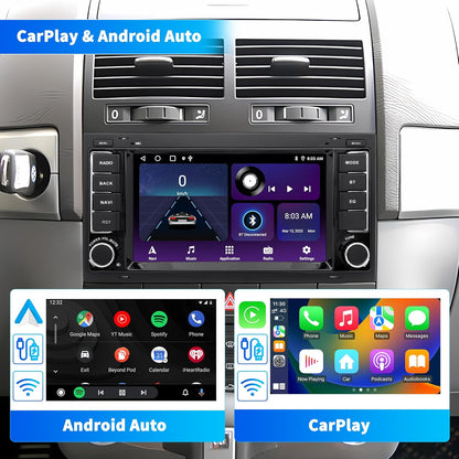 Autoradio – Multimedia Radio – Auto Stereo – Dashboard Radio – Navigatiesysteem – Android 13 OS – 7 Inch Touchscreen – Draadloos CarPlay & Android Auto