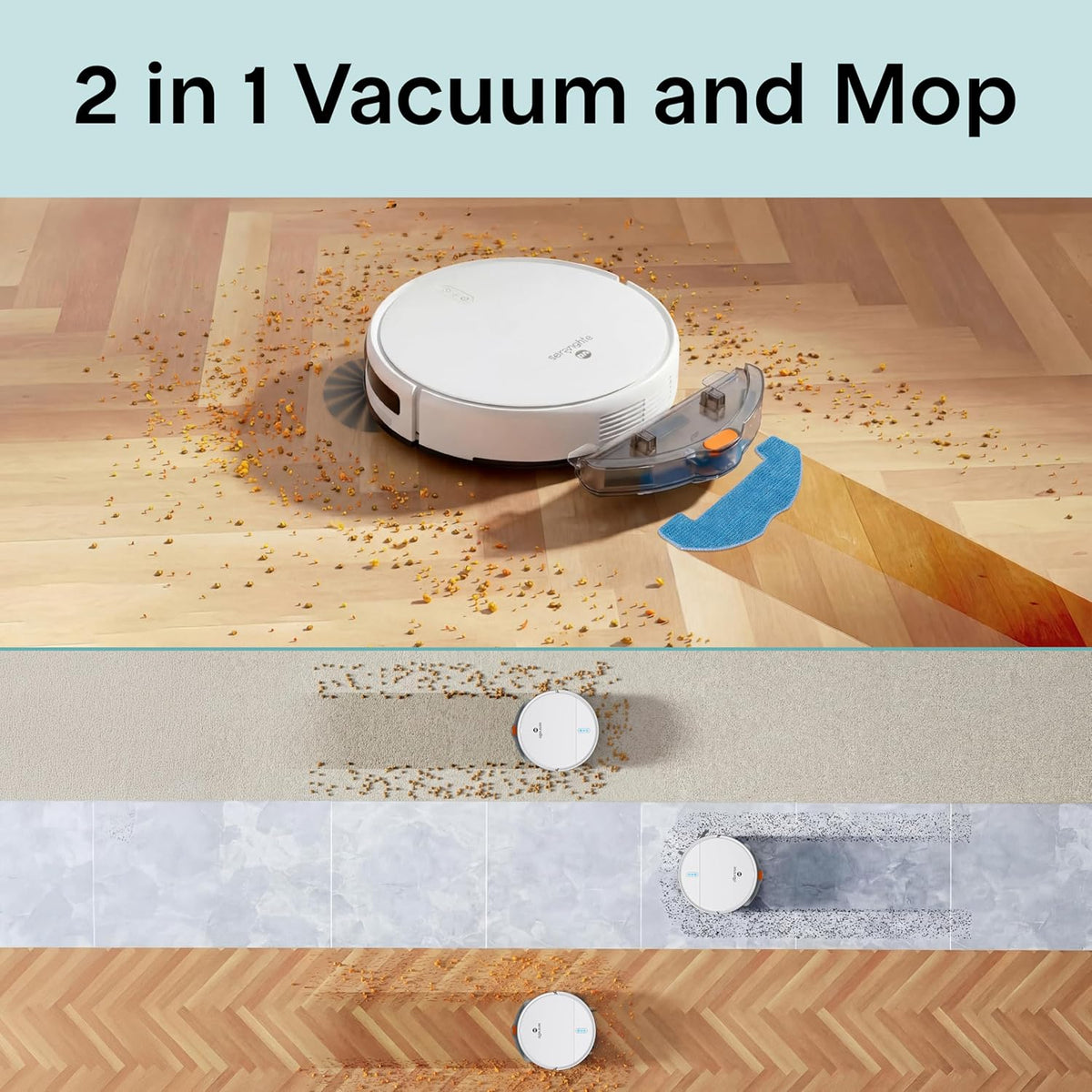 Robotstofzuiger – Robotstofzuiger met dweil – Robotmop – Automatische stofzuiger – Slimme robotstofzuiger – 700Pa zuigkracht – App bediening