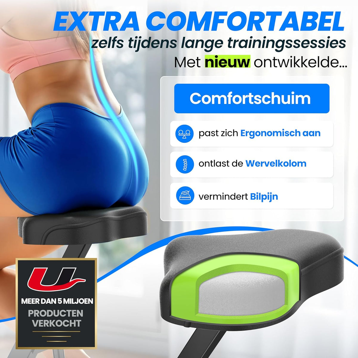 Ultrasport F-Bike Pro Opvouwbare Hometrainer tot 150 KG, met 16 Weerstandsniveaus, Comfortabel Zadel, Extra Stil I Opvouwbare Indoor Hometrainer, Fitnessfietsen, Grijs-Zwart