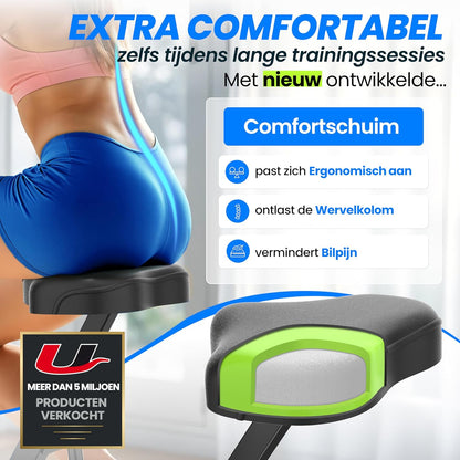 Ultrasport F-Bike Pro Opvouwbare Hometrainer tot 150 KG, met 16 Weerstandsniveaus, Comfortabel Zadel, Extra Stil I Opvouwbare Indoor Hometrainer, Fitnessfietsen, Grijs-Zwart