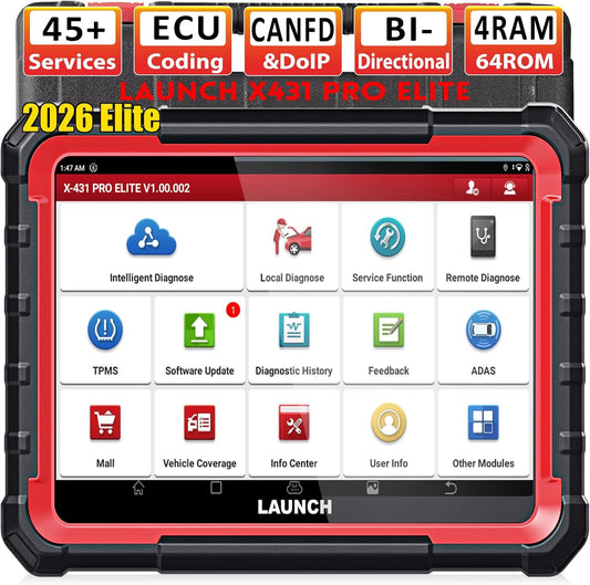 LAUNCH X431 PRO Elite Launch Diagnostisch Hulpprogramma,Bidirectionele OBD2 Code Lezer,ECU Online Codering,Volledig Systeem Diagnostische,38+ Reset Service,CANFD&DOIP,FCA,2 Jaar Update,2025 Model