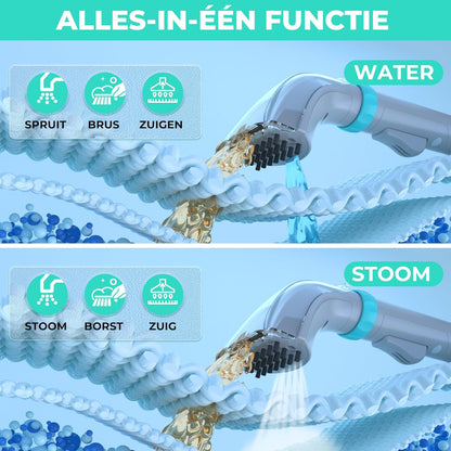 Tapijtreiniger – Vloerreiniger – Bekledingreiniger – Stofzuiger – Bankreiniger – Warm Waterfunctie Tot 60°C – Stoomfunctie Tot 100°C