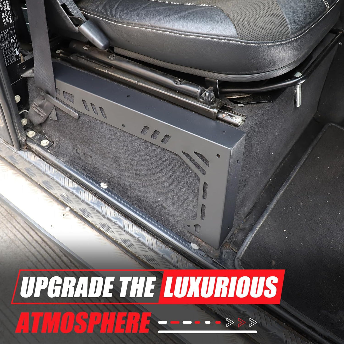 Aluminiumlegering, zwart, autostoel, houder, compatibel met LR Defender 90 110 130 2004-2018, autostoel, zijbevestiging, houder, interieur, accessoires