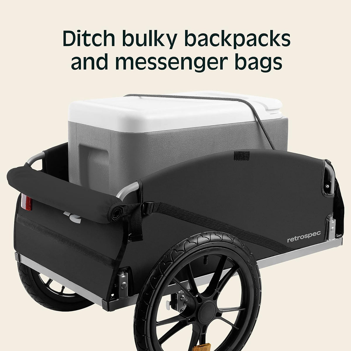 Retrospec Rover Hauler Cargo Bike Trailer met inklapbaar frame en weerbestendige stof, grote vrachtdrager, geschikt voor 20-29" fietswielen