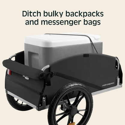 Retrospec Rover Hauler Cargo Bike Trailer met inklapbaar frame en weerbestendige stof, grote vrachtdrager, geschikt voor 20-29" fietswielen