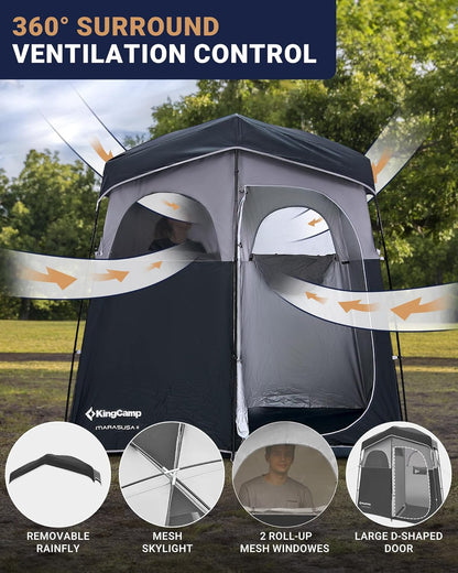 KingCamp Pop Up Dressing Veranderen Tent Douche Kamer Afneembare Vloer voor Camping Outdoor Strand Toilet Draagbare met Draagtas