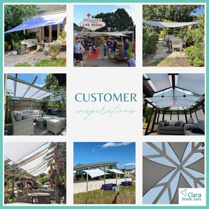 Zonnescherm Vierkant 5m Wit Tuin UV-waterdicht Luifel Luifel Scherm Onderdak Tuinhuisje Pergola Patio Serre Beschermend Binnen Buiten Blok Gratis Touw