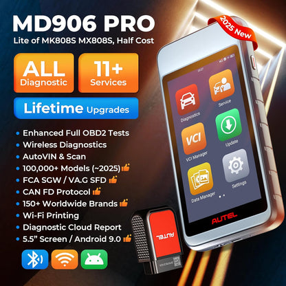 OBD2 Diagnoseapparaat – Autodiagnose Scanner – Foutcode Lezer – Auto Diagnose Tool – Systeemscanner – Bluetooth Draadloos – 5,5 Inch Touchscreen