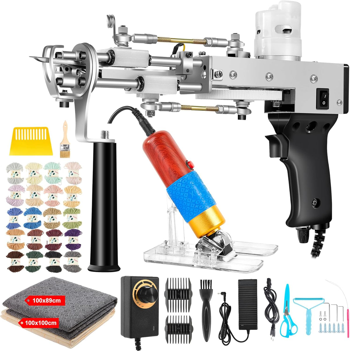 Tuftset – Tuftpistool – Tapijtsnijder – Tapijtmachine – Starterkit – Met Tapijttrimmer – 2-in-1 Gesneden En Lussenpool – Instelbare Poolhoogte 7-21 Mm