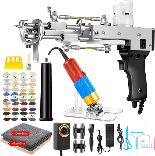 Tuftset – Tuftpistool – Tapijtsnijder – Tapijtmachine – Starterkit – Met Tapijttrimmer – 2-in-1 Gesneden En Lussenpool – Instelbare Poolhoogte 7-21 Mm